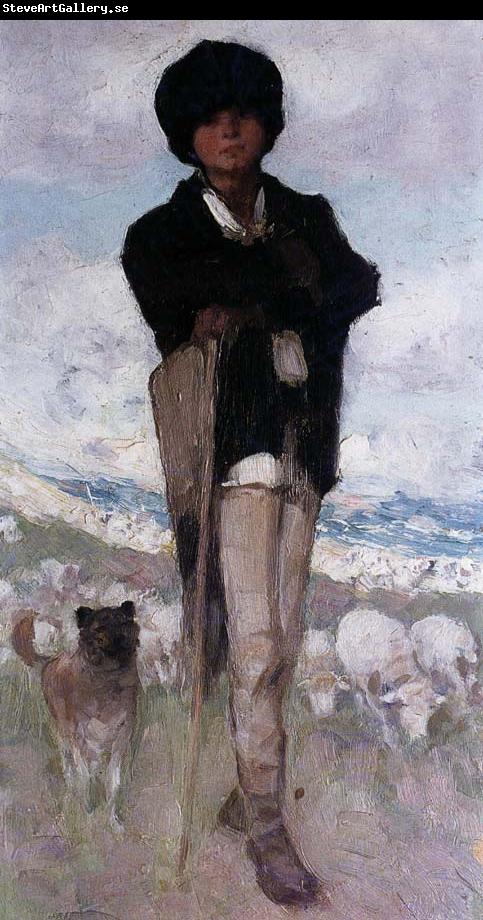 Nicolae Grigorescu Young Shepherd with his Dog